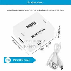 HDMI to VGA Mini Full HD Video 1080P Audio Converter Adapter