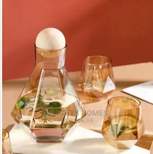 7pc Crystal Glass Hexagonal Juice Pitcher Cup Set