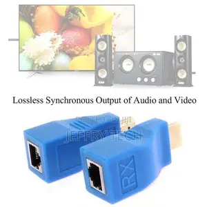 2pcs HDMI Extender to RJ45 Over Cat-5e/6 Network Ethernet Ad