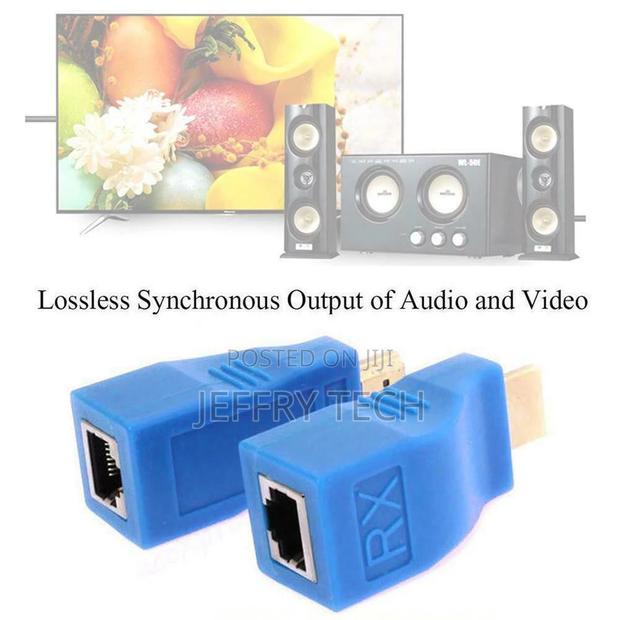 2pcs HDMI Extender to RJ45 Over Cat-5e/6 Network Ethernet Ad - thumbnail 3