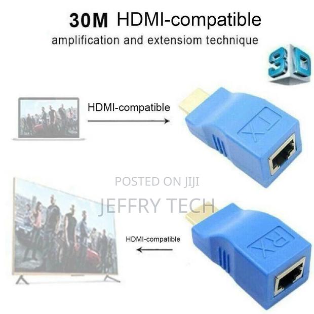 2pcs HDMI Extender to RJ45 Over Cat-5e/6 Network Ethernet Ad - thumbnail 4
