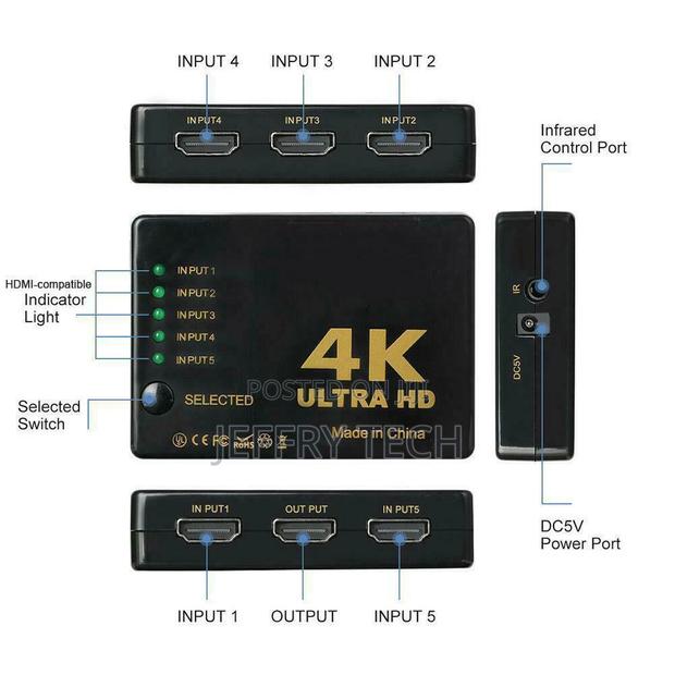 Uhd 3D 4K 1080P HDMI Splitter Switch Selector Switcher IR Hu