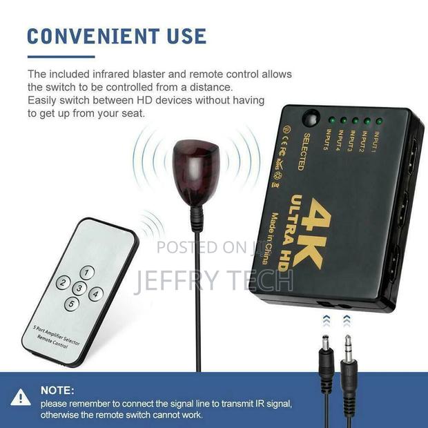 Uhd 3D 4K 1080P HDMI Splitter Switch Selector Switcher IR Hu - thumbnail 3