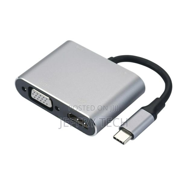 4-In-1 Hub Type-C to HD VGA Adapter USB Type-C Multiport Con