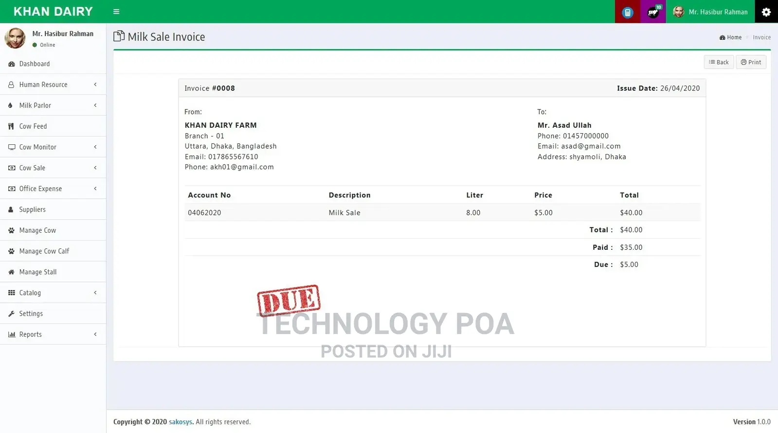 Dairy Farm Management System