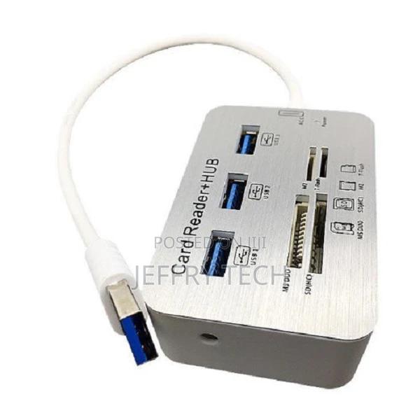 Multi Purpose Card Reader With 3 Usb 3.0 Ports Hub + 4 Slot