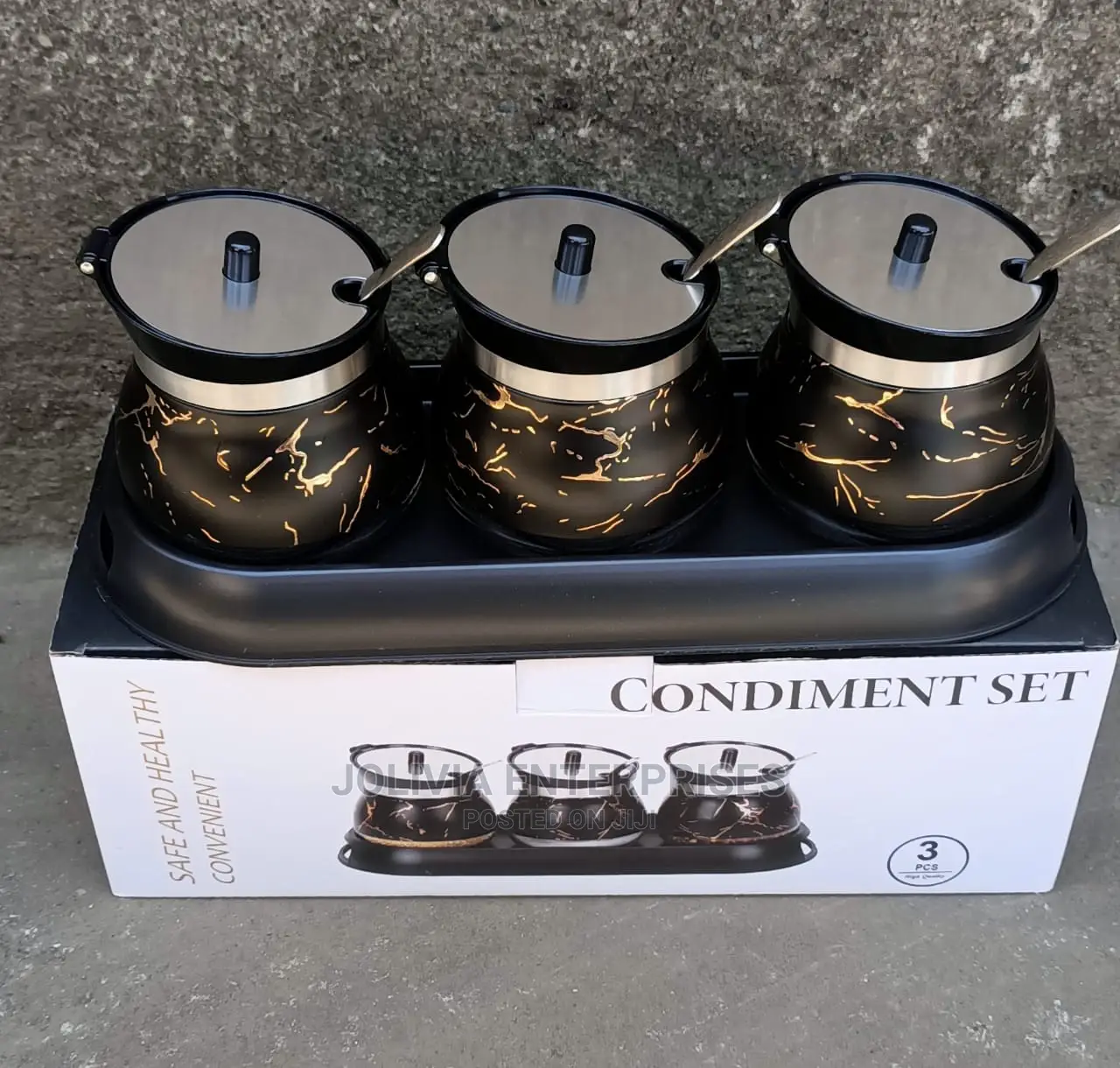 Marble Condiment Set