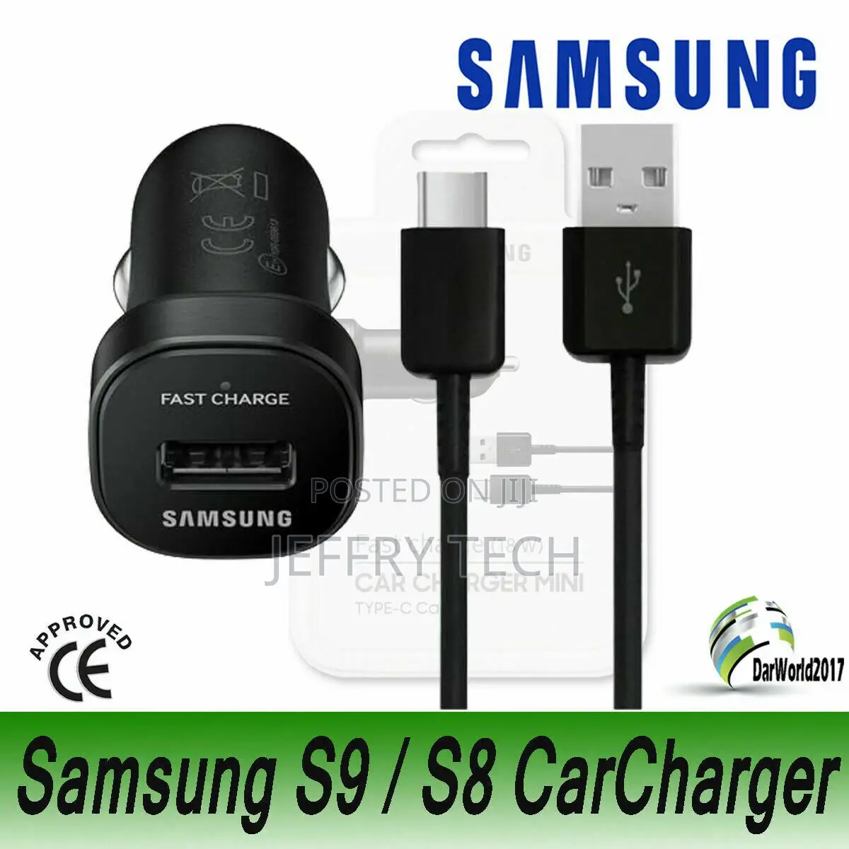 Samsung Fast USB Car Charger Type-c Cable