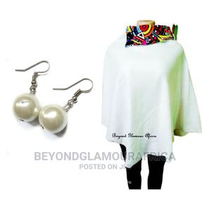 Womens Cream Ankara Cotton Poncho Combo - thumbnail 2