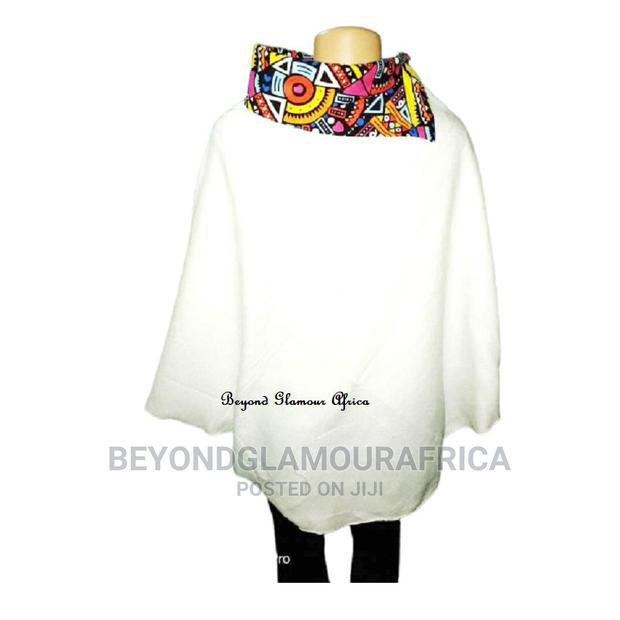 Womens Cream Ankara Cotton Poncho Combo - thumbnail 3