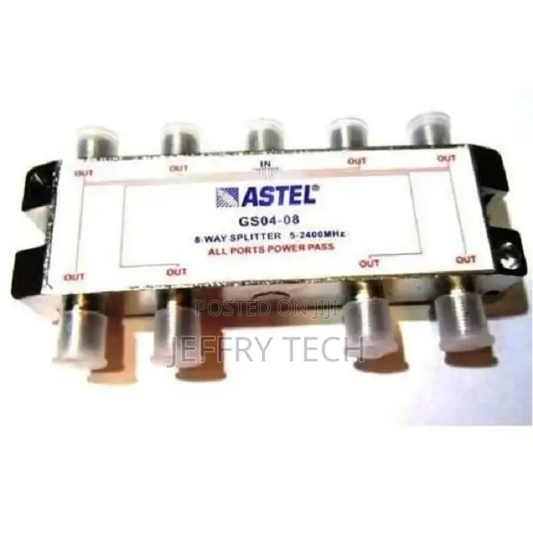 8-Way Signal Satellite Tv Aerial Rf Coaxial Cable Splitter