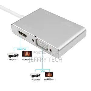 Type C USB C to Vga, Dvi, HDMI USB 3.0 4 in 1 Adapter