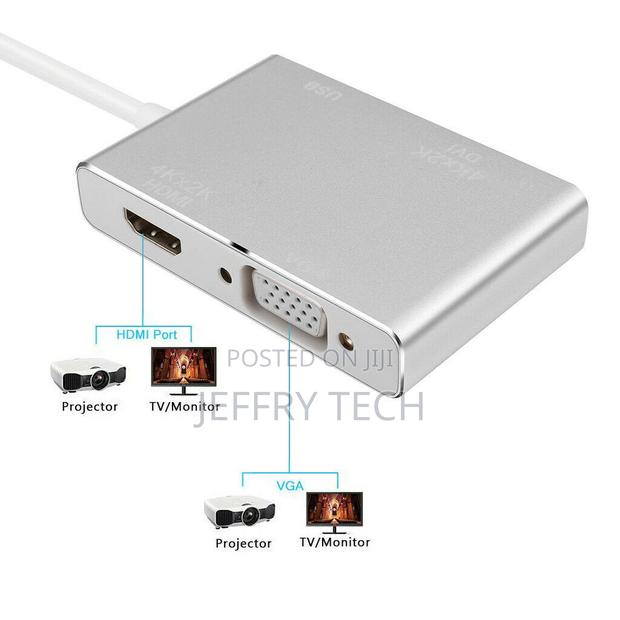 Type C USB C to Vga, Dvi, HDMI USB 3.0 4 in 1 Adapter - thumbnail 2