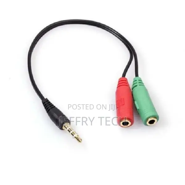 3.5 Mm Stereo Audio Y-Splitter 2 Female to 1 Male Cable Ada