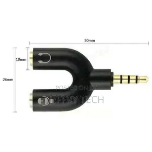 3.5mm AUX Audio Mic Splitter Earphone Headphone Laptop Adapt