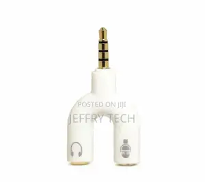 3.5mm AUX Audio Mic Splitter Earphone Headphone Laptop Adapt