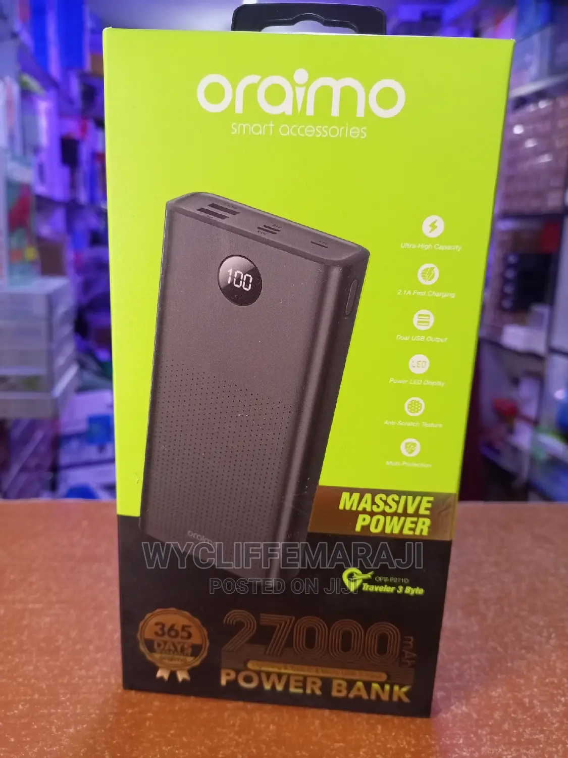 27,000mah Oraimo Power Bank Can Charge 5 Phones