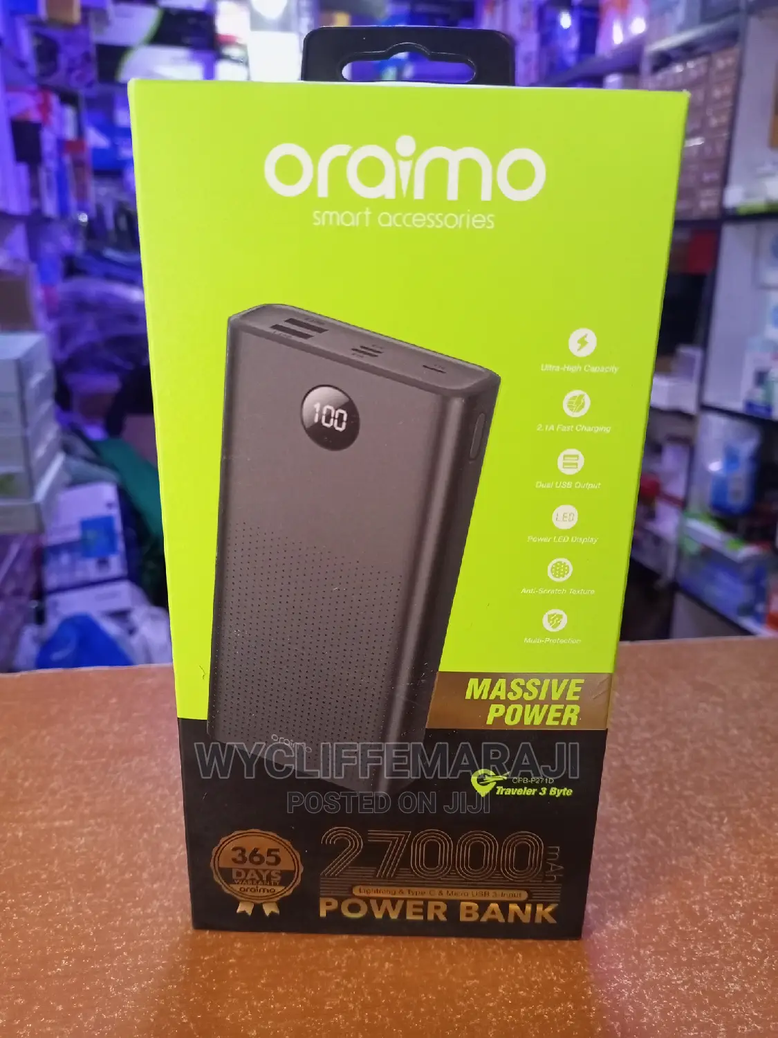 27,000mah Oraimo Power Bank Can Charge 5 Phones