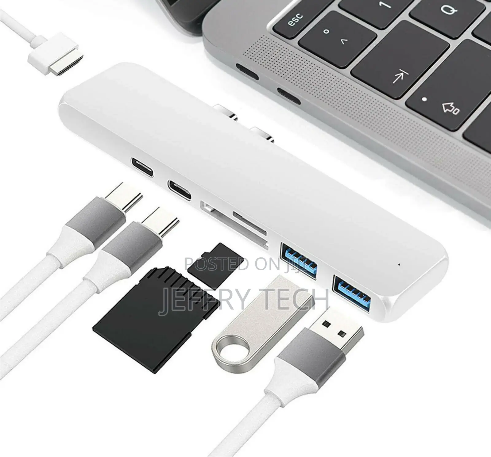 7 in 1 USB-C Type C HD Output 4K HDMI USB 3.0 Adapter HUB Fo