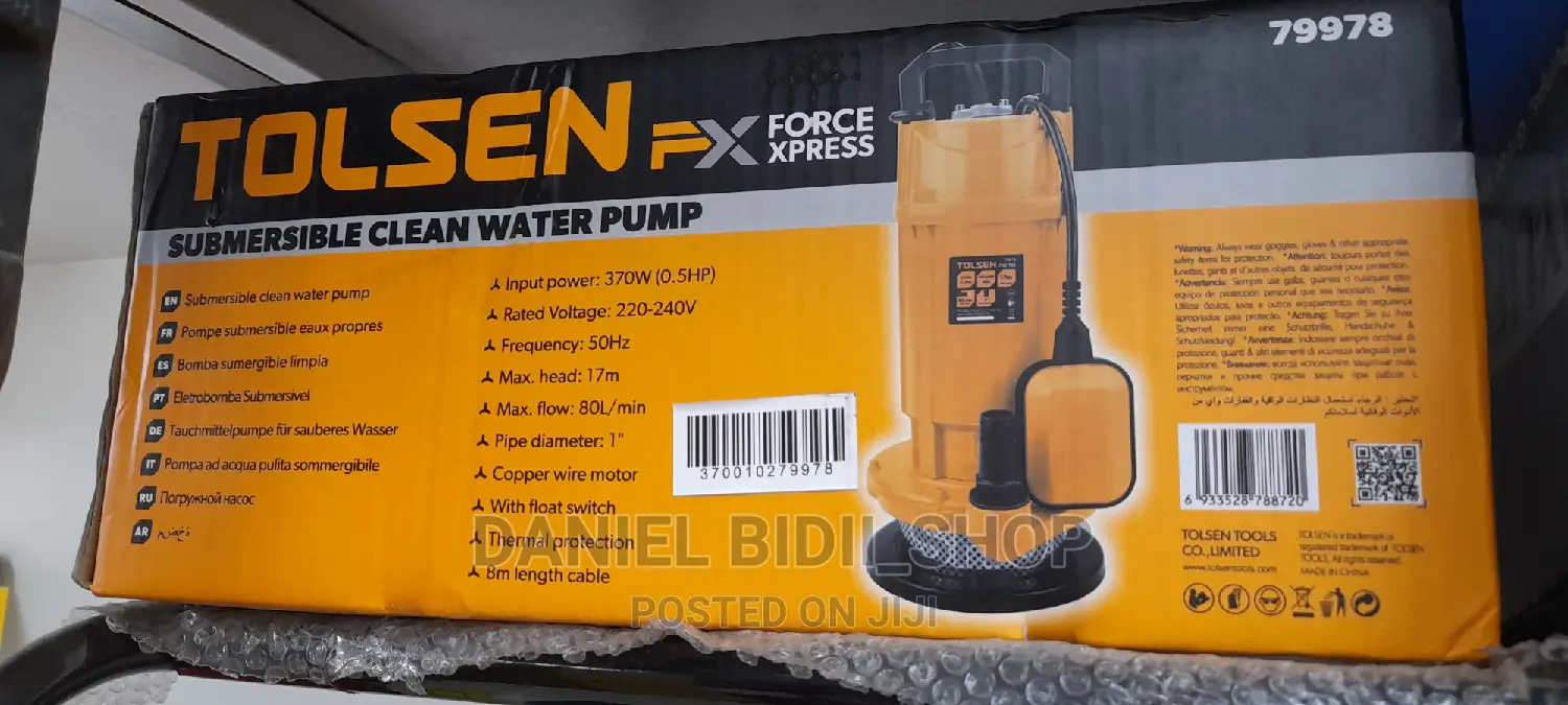 Tolsen Submersible Clean Water Pump 0.5hp 51ft