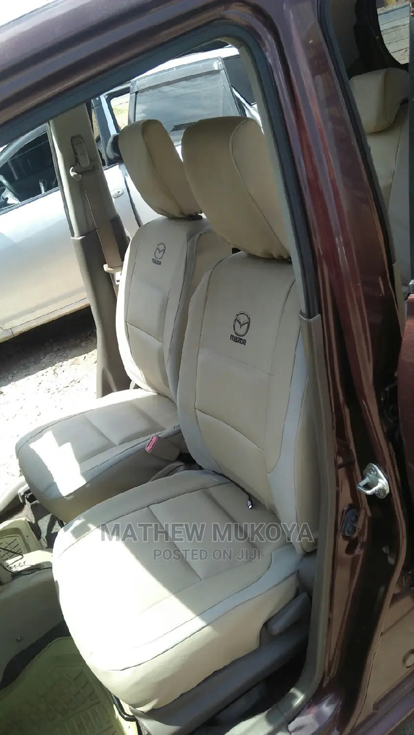 Beige and Light Grey Car Seat Covers