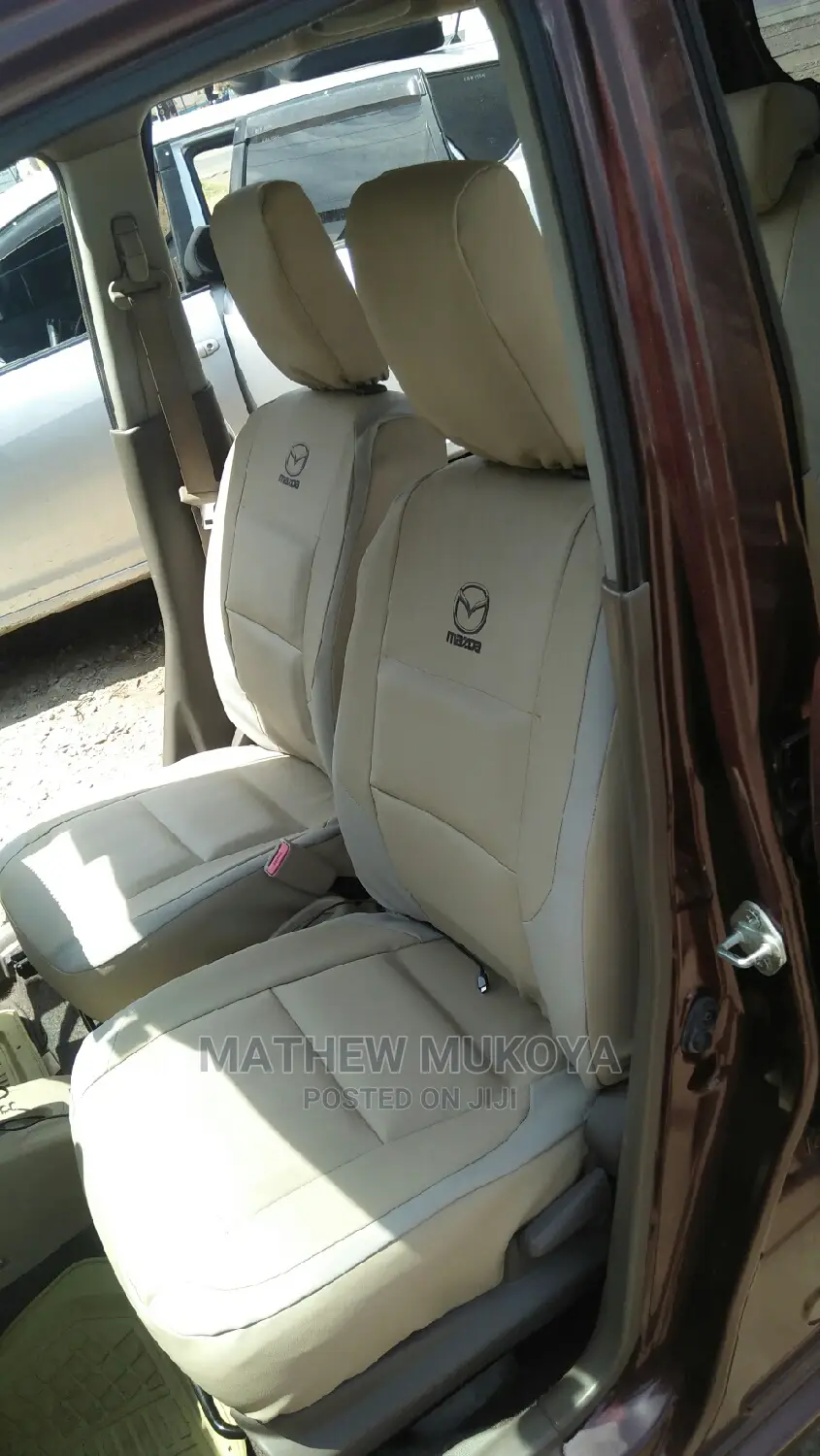 Beige and Light Grey Car Seat Covers