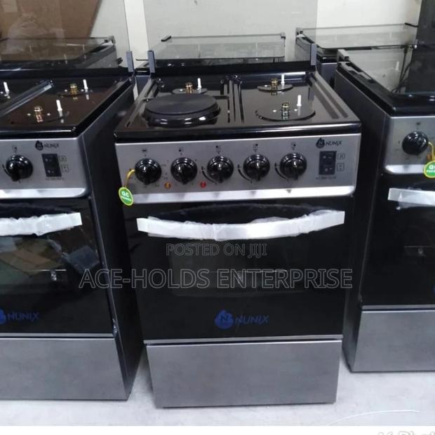 3+1 Nunix Glass Top With Electric Oven Free Standing Cooker. - main view