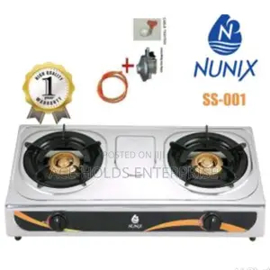 Complete Stainless Steel Double Gas Burner +Regulator+Pipe.