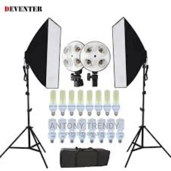 Studio Softbox + Tripod Mount + 2x E27 150W Light Bulb Phot