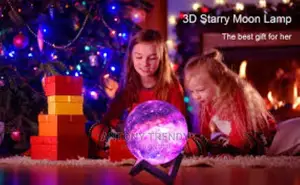 Moon Lamp 3D - Galaxy Painted
