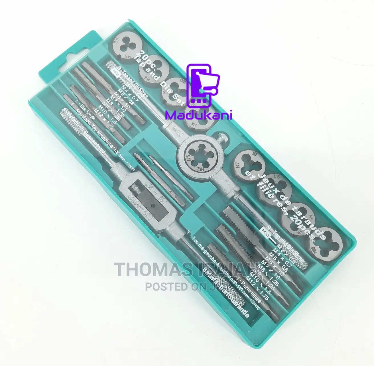 20pcs M3-M12 25mm Alloy Steel Tap and Die Set