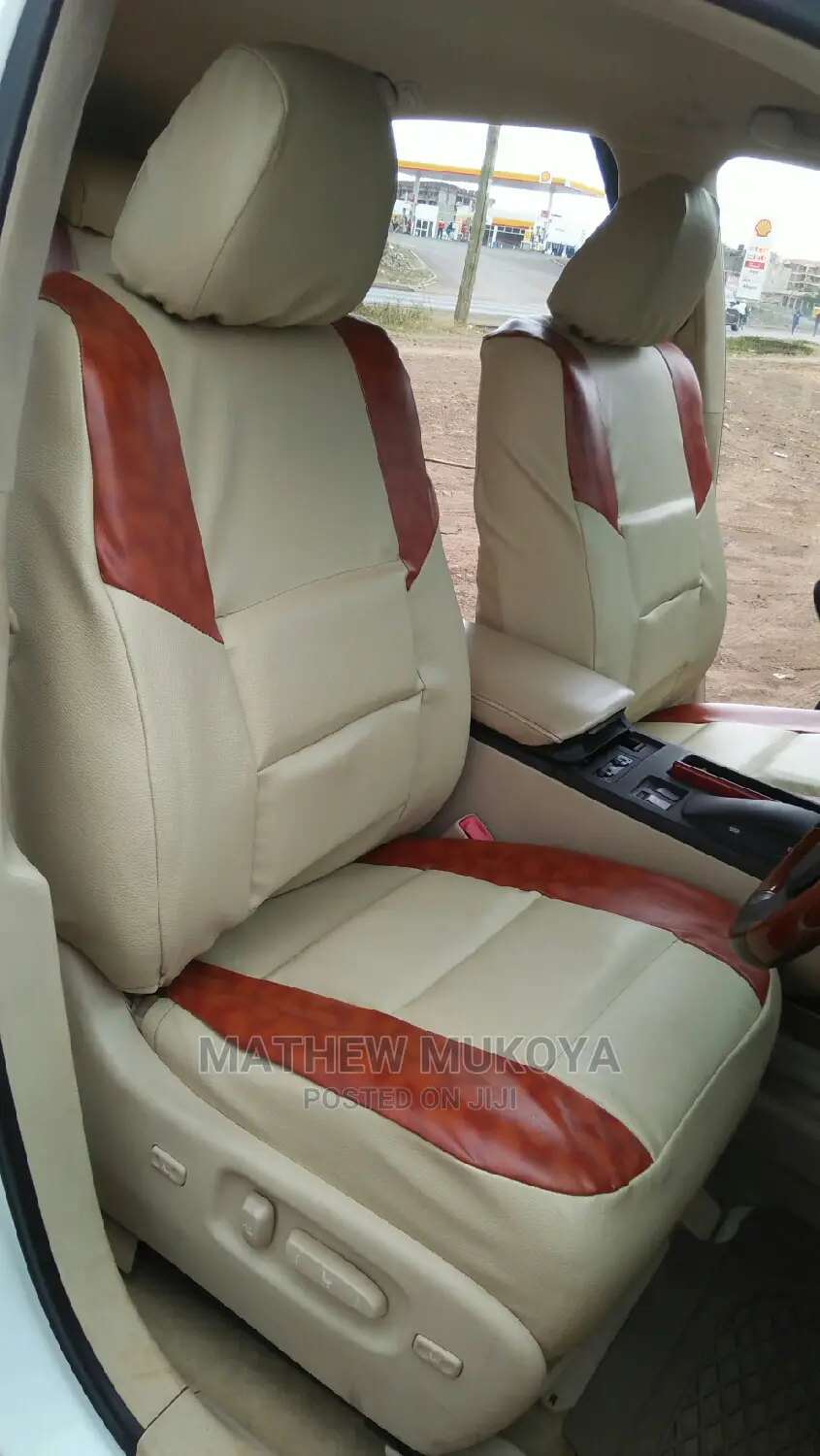 Cream and Brown Car Seat Covers