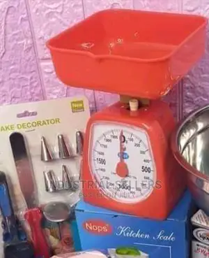 Red Plastic Kitchen Scale
