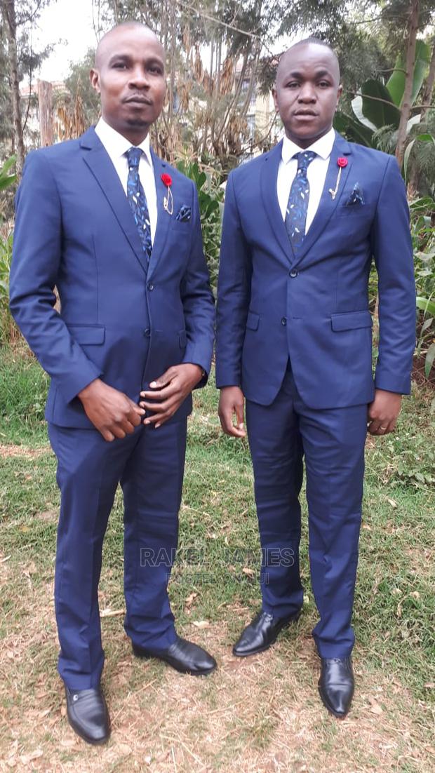 Men Navy Blue 2 Piece Suit - thumbnail 3