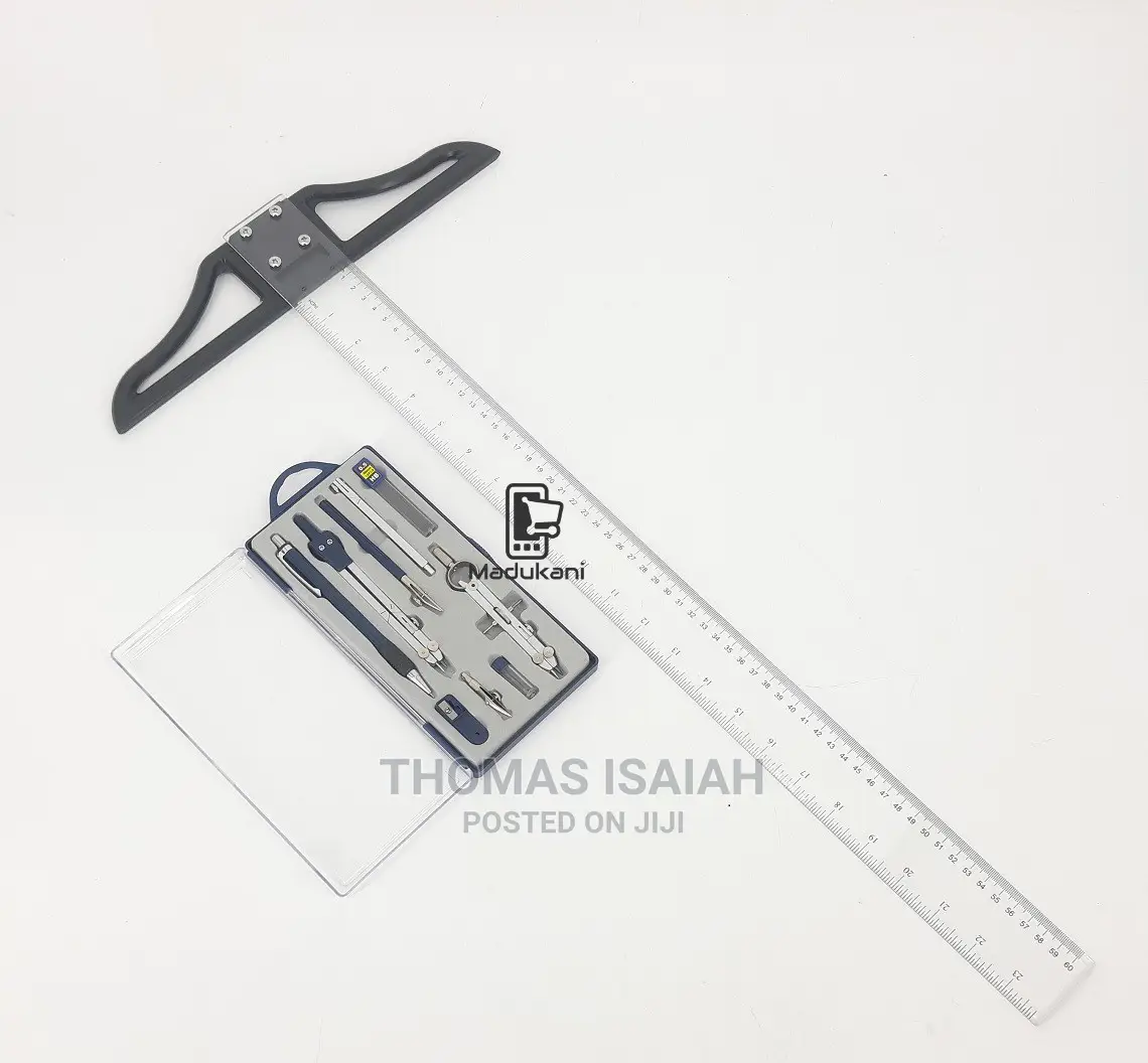 Technical Drawing Set and 60cm 24 Inch T Square