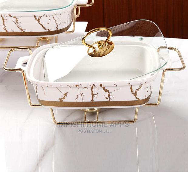 3pcs Rectangular Ceramic Food Warmers - thumbnail 4