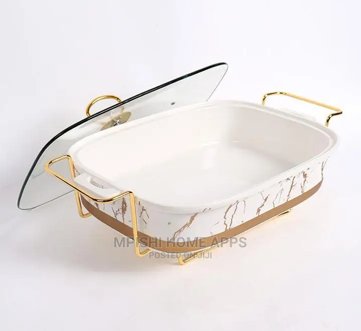 3pcs Rectangular Ceramic Food Warmers