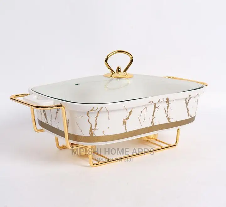 3pcs Rectangular Ceramic Food Warmers