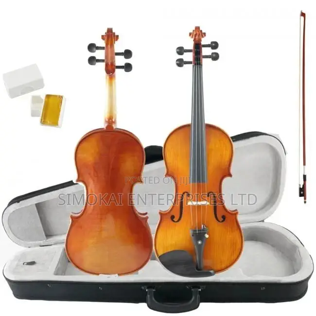 New Solid Wood Violin With Case