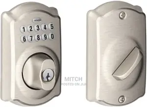 Schlage BE365CAM619 Camelot Keypad Deadbolt, Satin Nickel