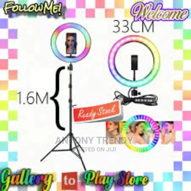 13 RGB LED Selfie Ring Light 26cm Spotlight Fill Light Lamp