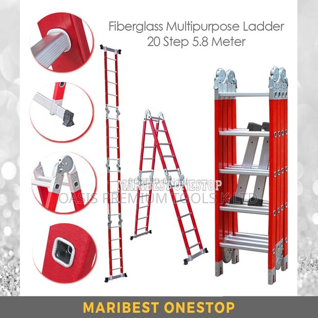 Multipurpose Ladder Fibreglass 5.8 Mtr 4X5 Step - main view