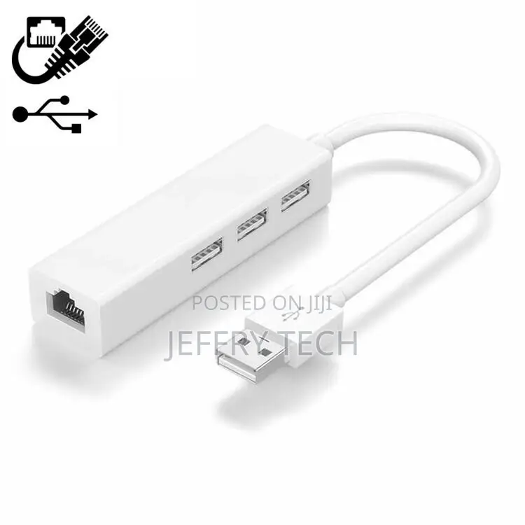 USB a to 3 X USB a and RJ45 Ethernet Lan Adapter
