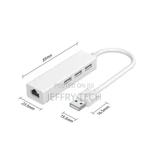 USB a to 3 X USB a and RJ45 Ethernet Lan Adapter