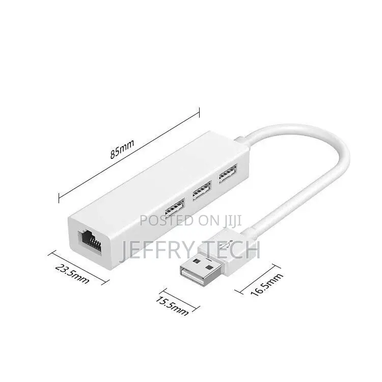 USB a to 3 X USB a and RJ45 Ethernet Lan Adapter