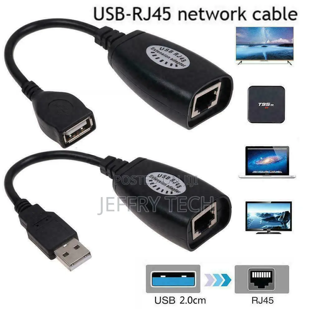 USB Extension Ethernet RJ45 Cable LAN Adapter Extender Over