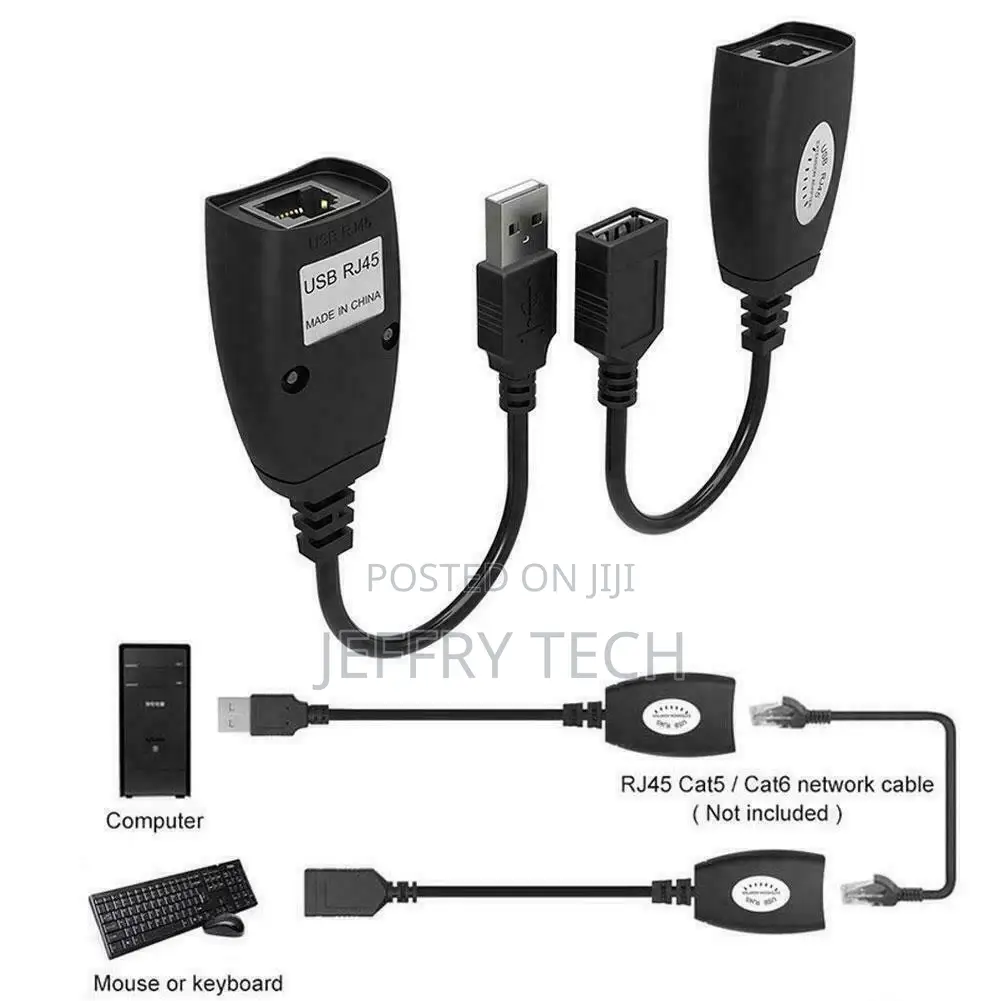 USB Extension Ethernet RJ45 Cable LAN Adapter Extender Over