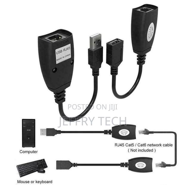 USB Extension Ethernet RJ45 Cable LAN Adapter Extender Over - thumbnail 4