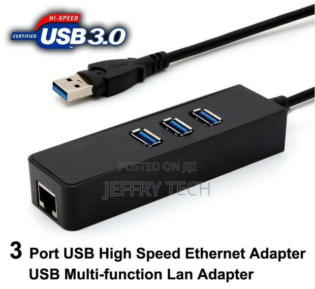 USB 3.0 HUB 3 Port With RJ45 Gigabit Ethernet Adapter for PC - thumbnail 4