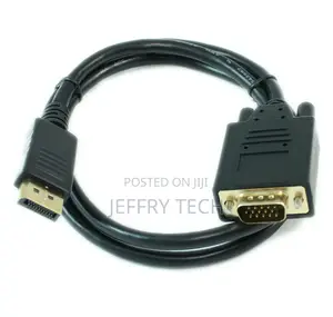 1.5m Displayport to VGA Cable 28AWG Gold Plated Black